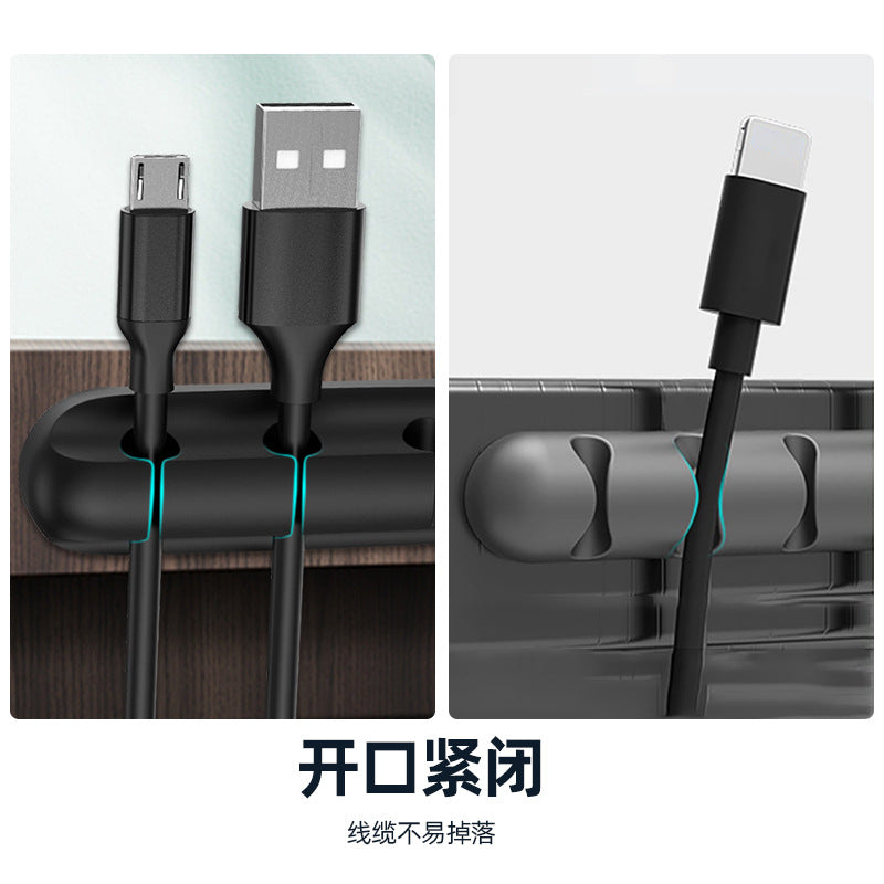 Silicone Cable Organiser Clips | Self-Adhesive Desk Cable Management Set