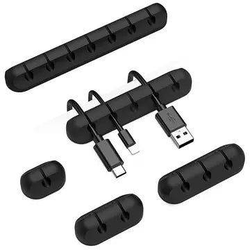 Silicone Cable Organiser Clips | Self-Adhesive Desk Cable Management Set