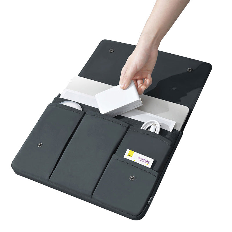 Magnetic Snap Laptop Folio Sleeve with 6-Compartment Organisation