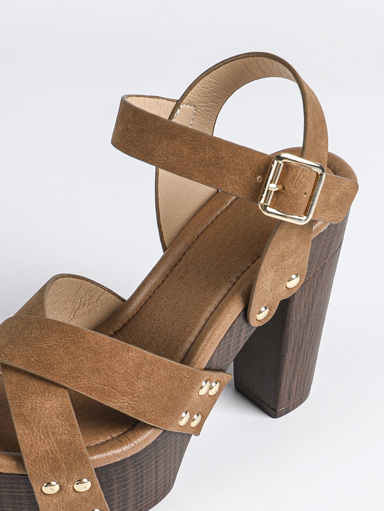 Studded Platform Block Heel Sandal