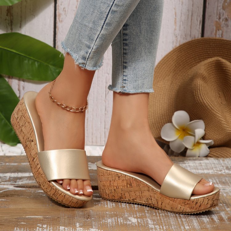 Single Band Cork Wedge Slides