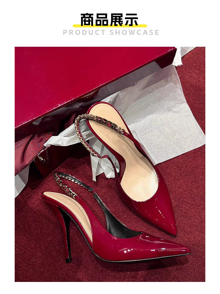 chain slingback stilettos