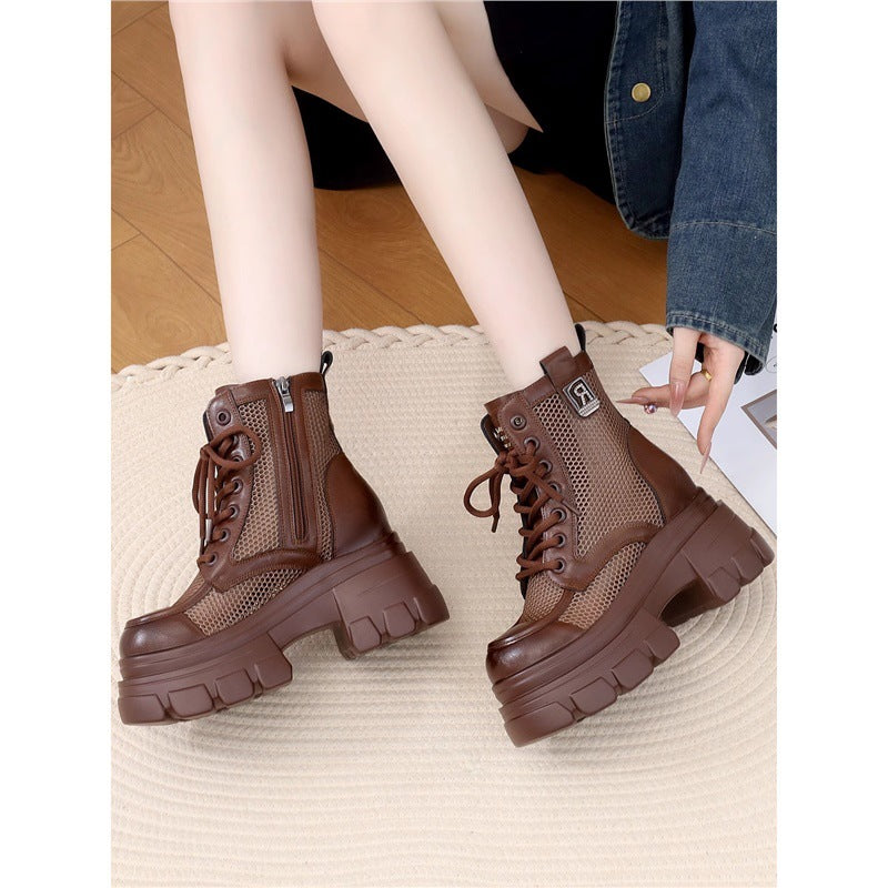 Women's Mesh Platform Combat Boots