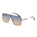 Oversized Square Gradient Sunglasses with Gold Frame