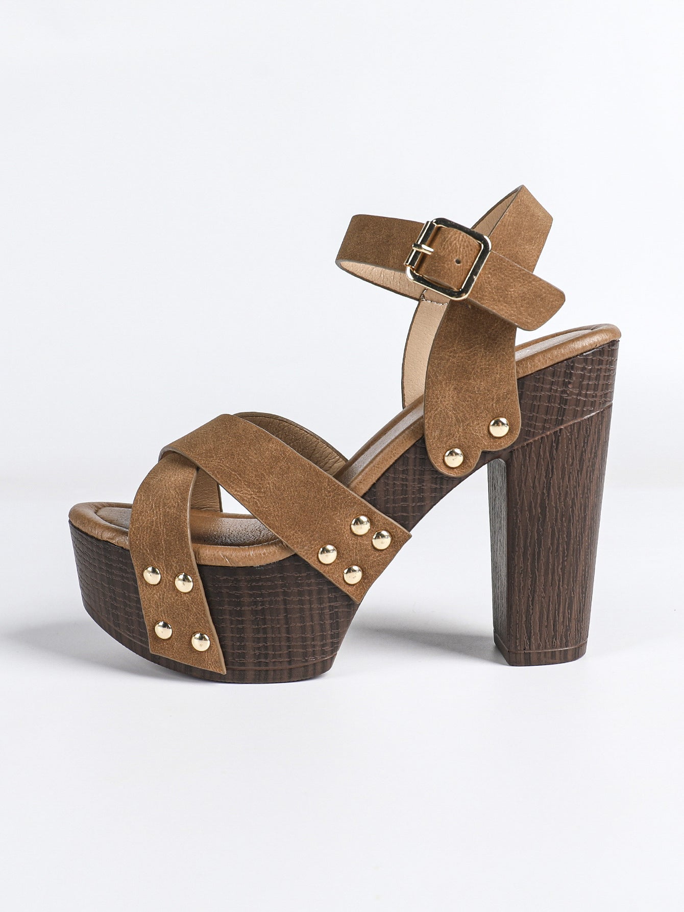 Studded Platform Block Heel Sandal