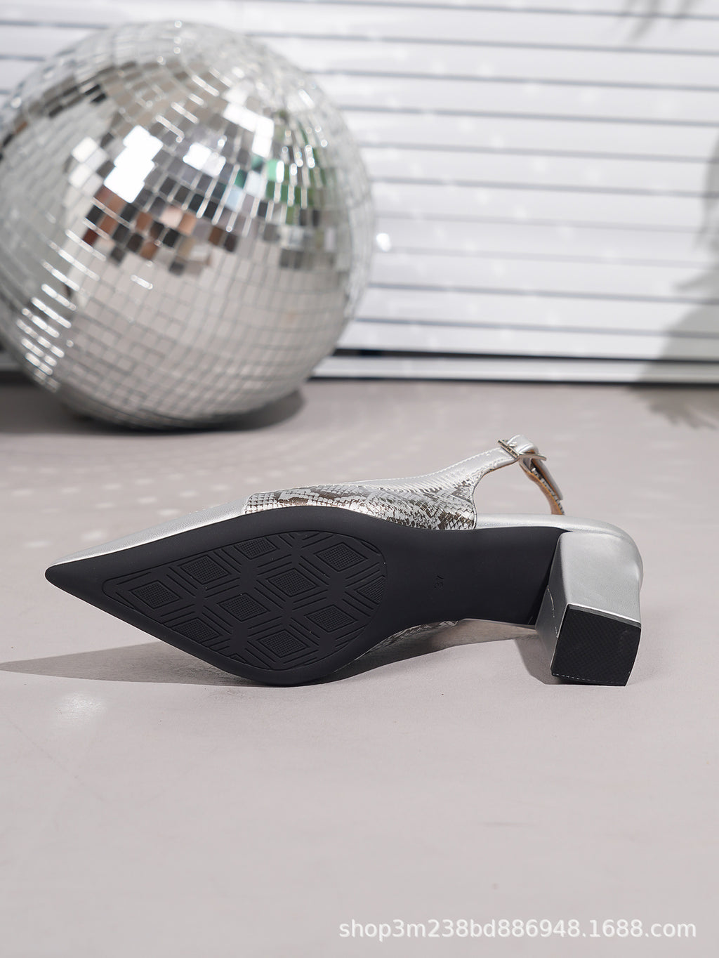 Two-Tone Suede Slingback Stiletto