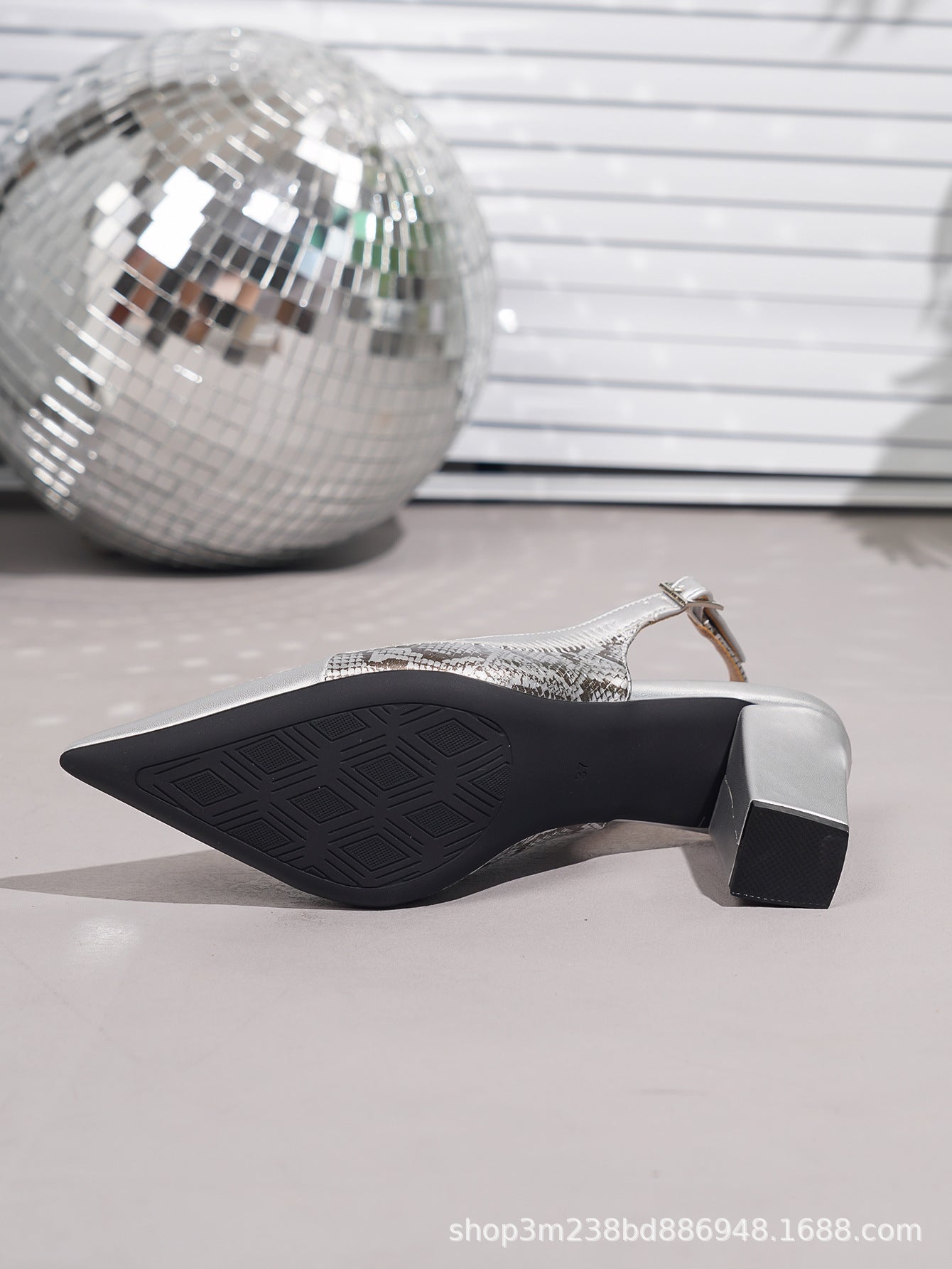 Two-Tone Suede Slingback Stiletto