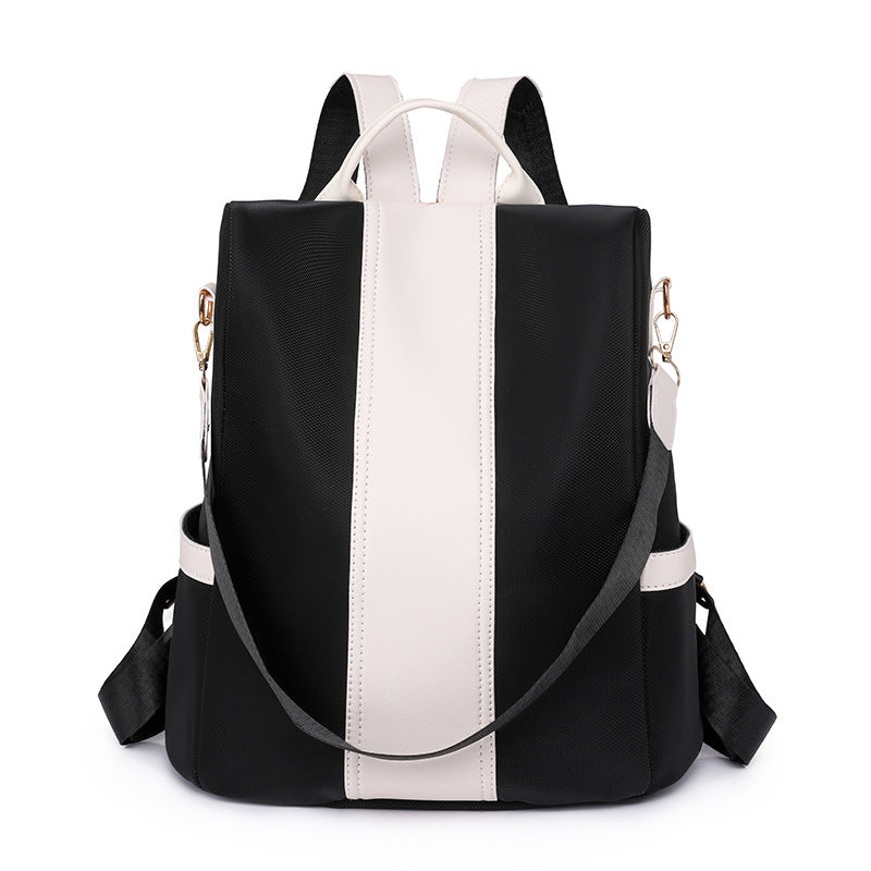 Two-Tone Stripe Anti-Theft Backpack