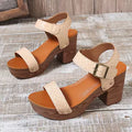 Retro Platform Block Heel Sandals