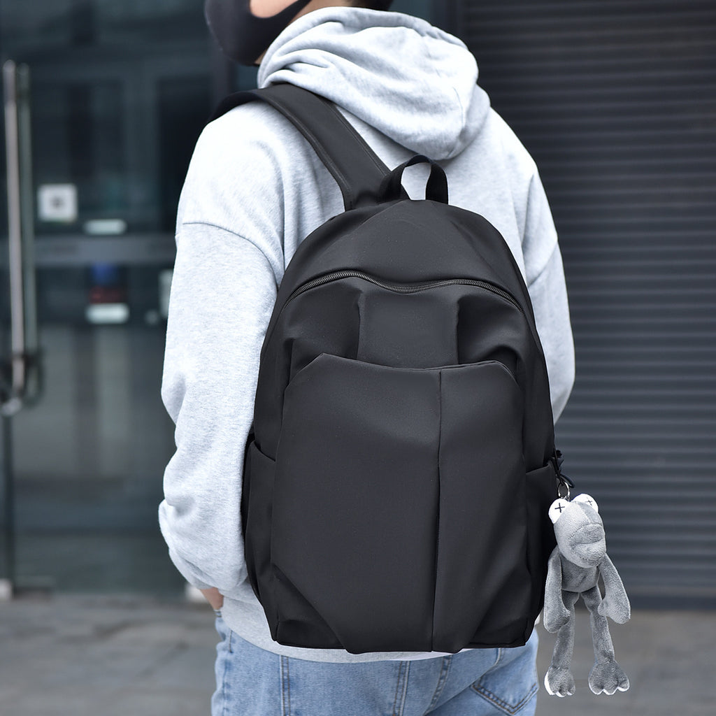 Minimalist Nylon Backpack with Bunny Charm