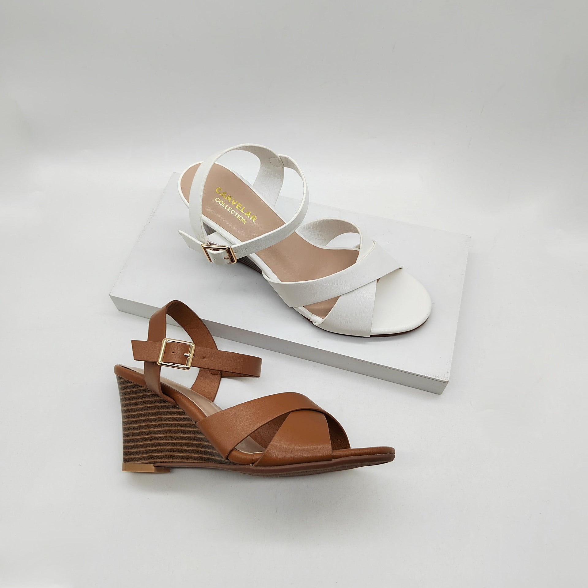 Braided Toe Band Low Wedge Sandal