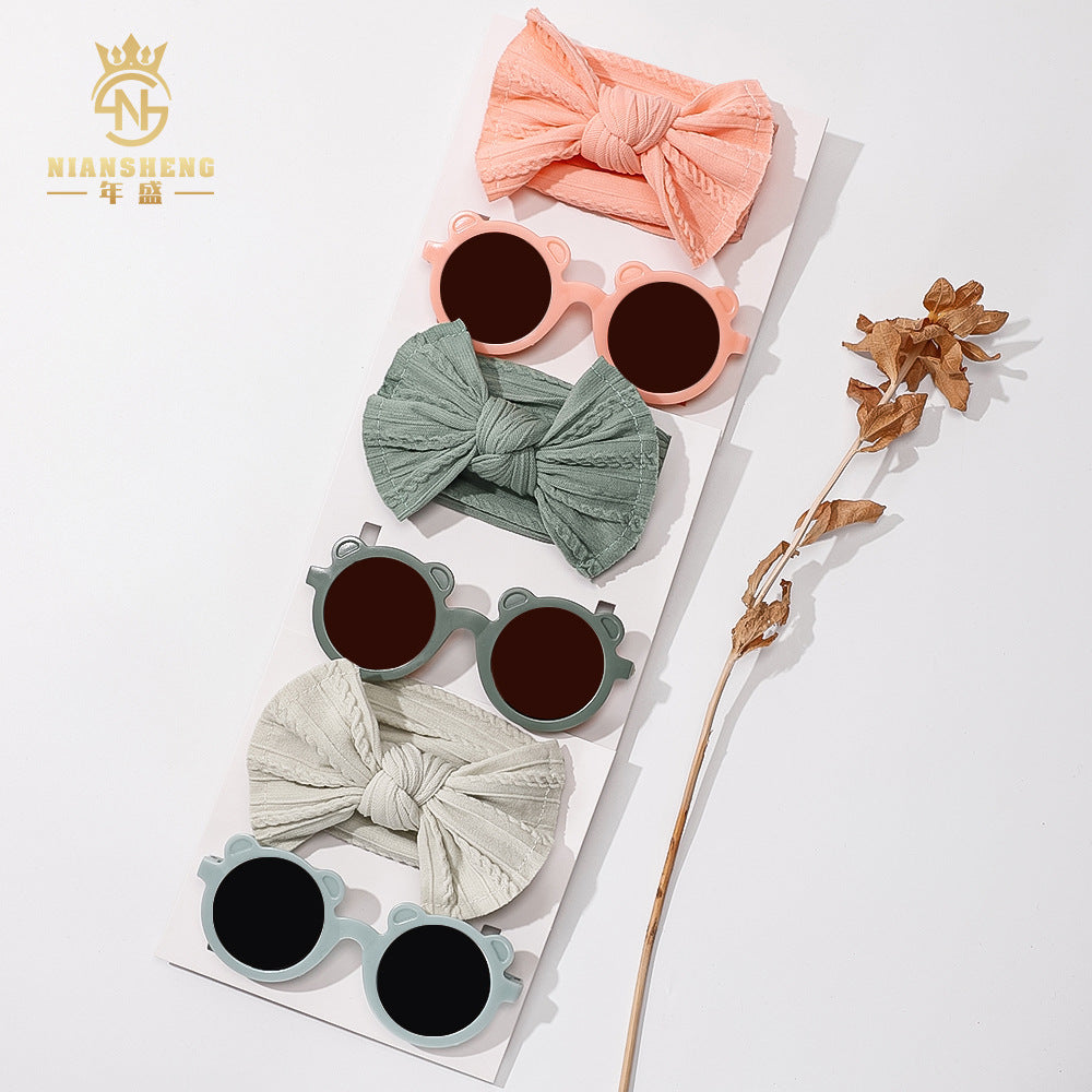 Kids Bow Headband & Sunglasses Gift Set