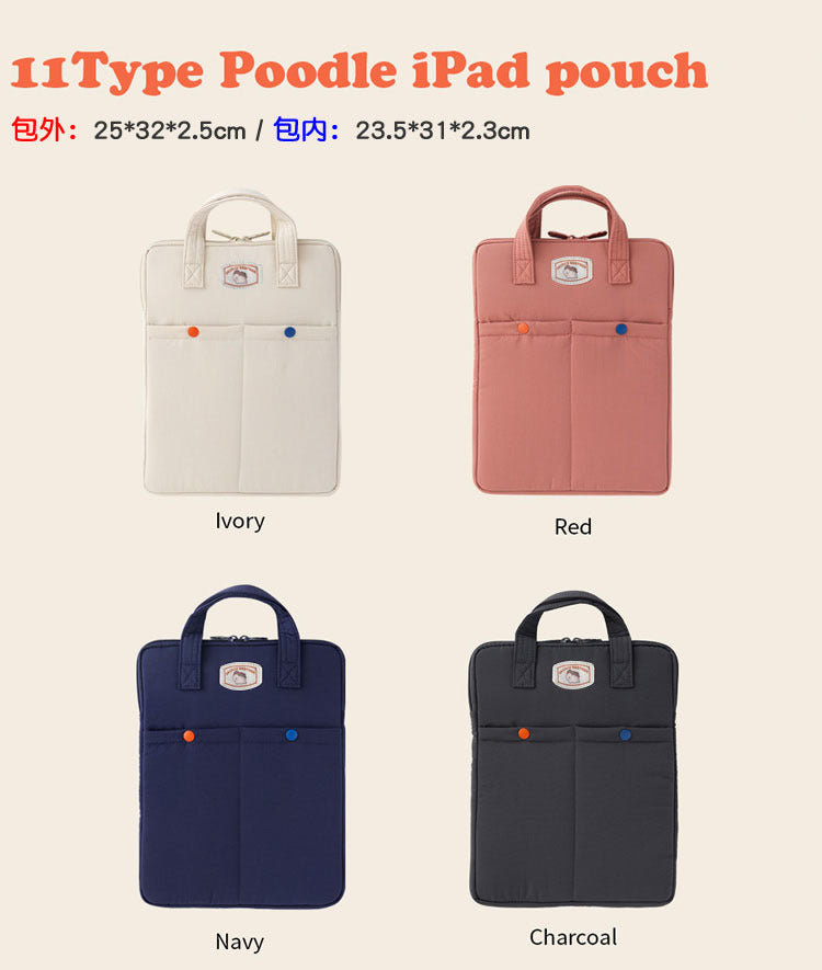 Quilted iPad & Tablet Pouch with Top Handles