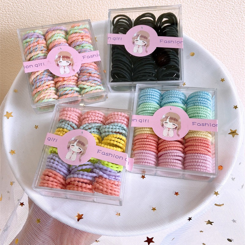Rainbow Colourful Hair Ties Set – Box of 30