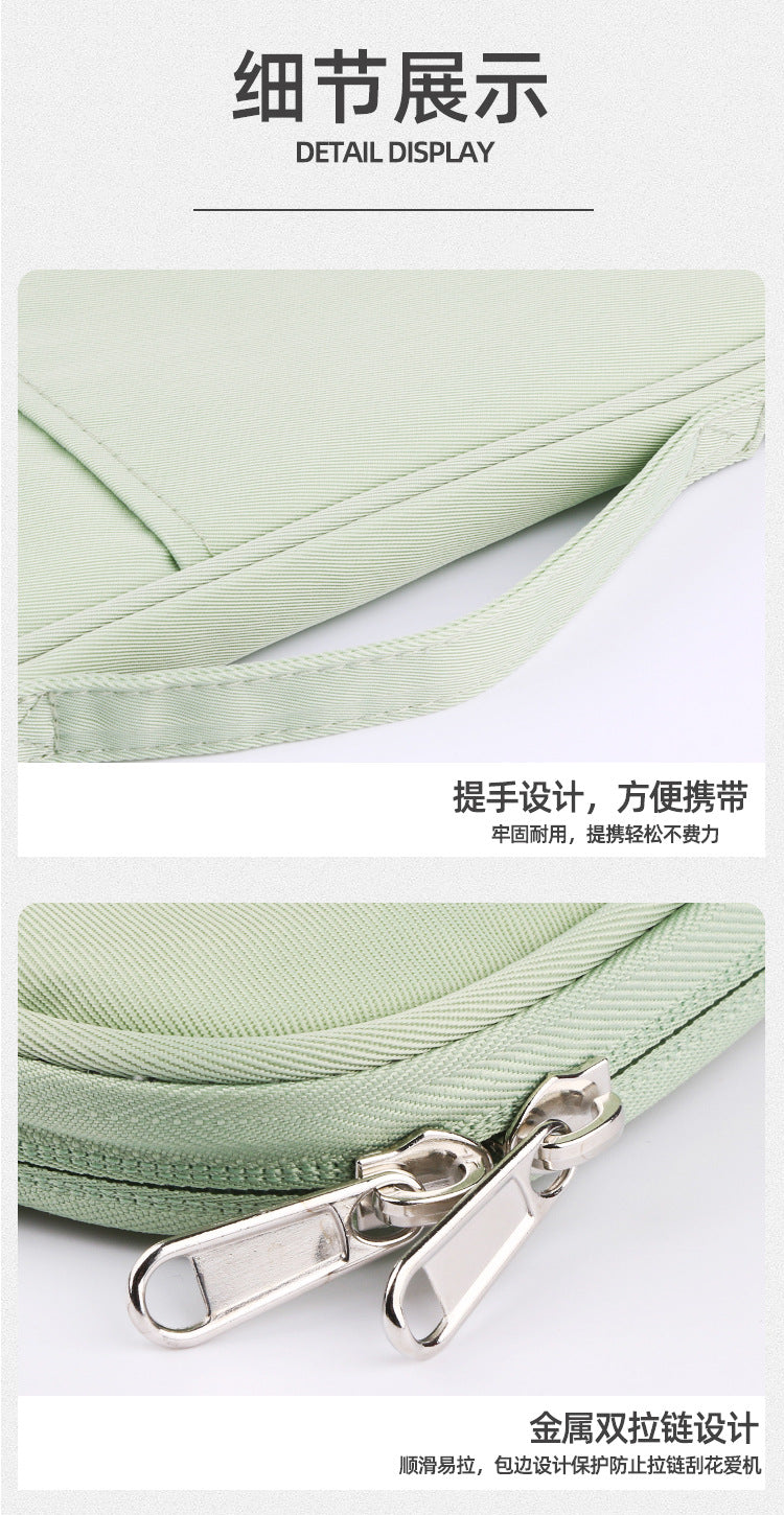 Velvet-Lined Tablet & Laptop Sleeve with Metal Double Zip