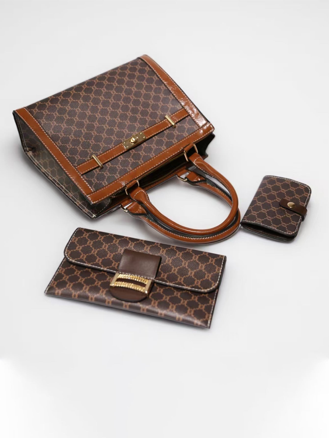 Monogram Tote Bag Set – 3-Piece