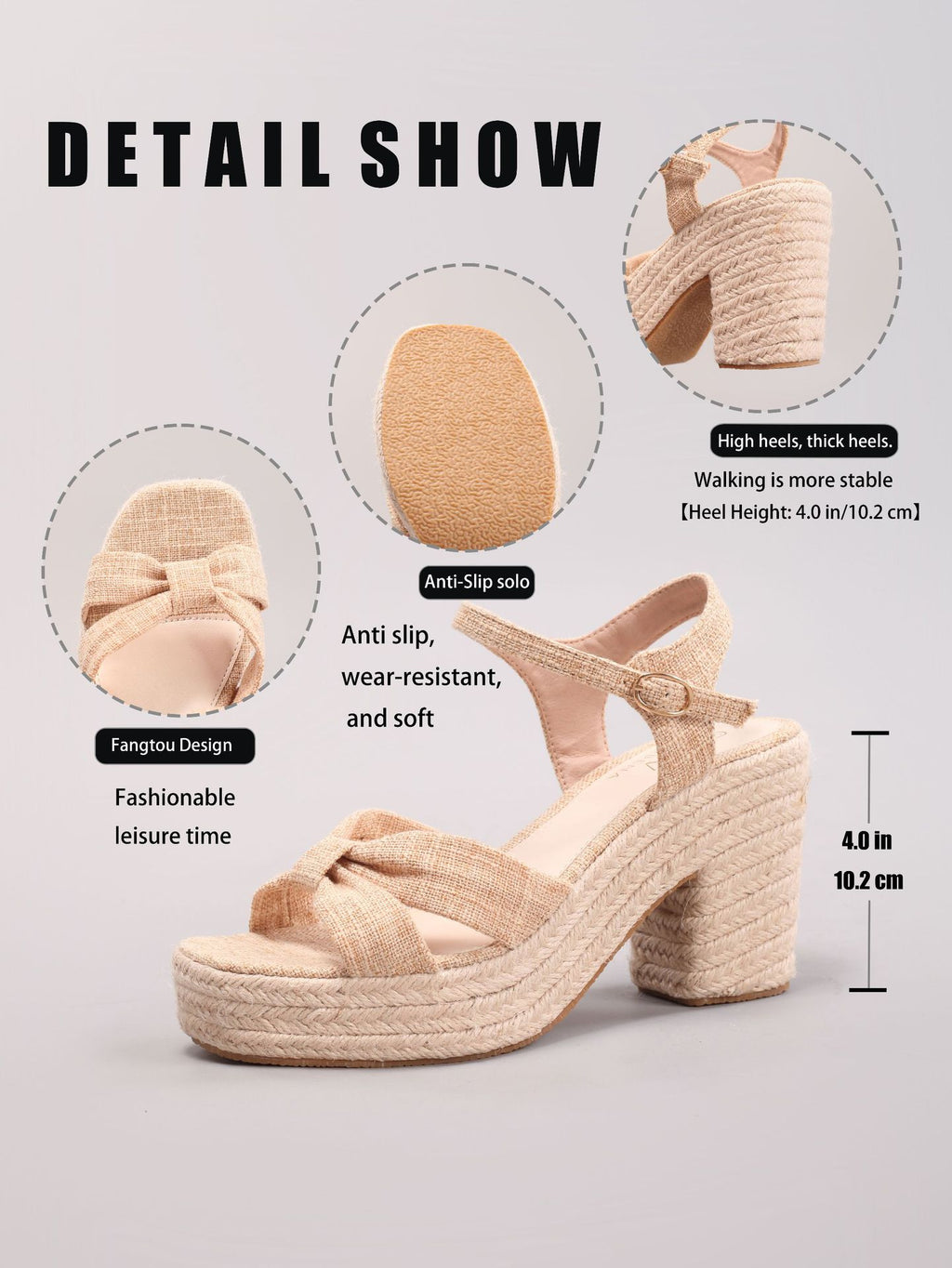 Peep-Toe Slingback Chunky Block Heel Sandals