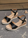 Single Strap Cork Wedge Sandals