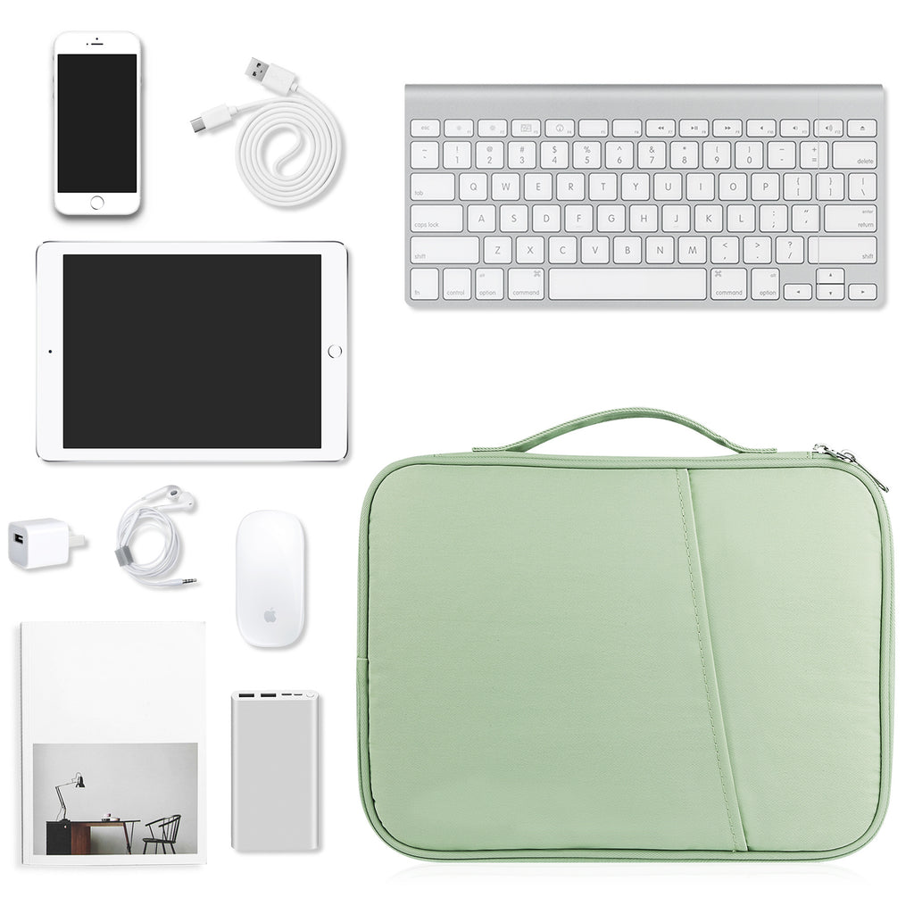 Velvet-Lined Tablet & Laptop Sleeve with Metal Double Zip