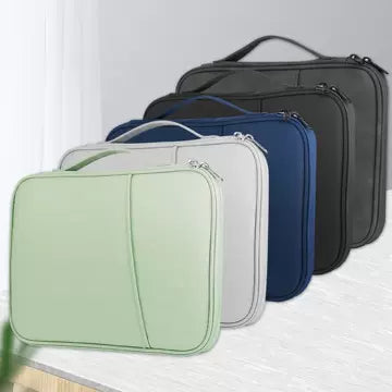 Velvet-Lined Tablet & Laptop Sleeve with Metal Double Zip