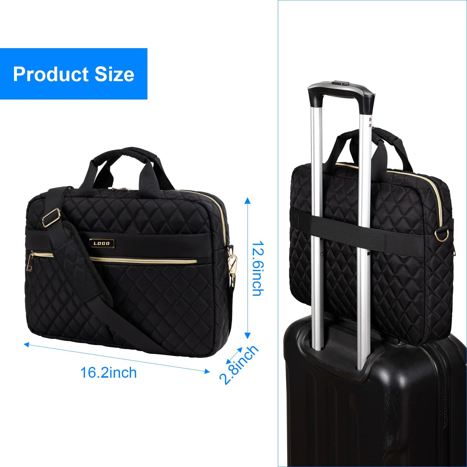 Water Resistant Quilted Laptop Bag