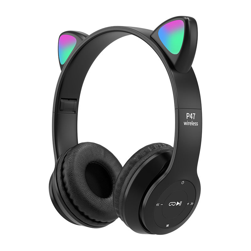 P47 Cat Ear LED Wireless Bluetooth Headphones