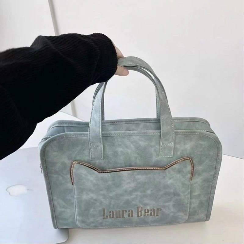 Cat Ear Laptop Bag – Suede Tote with Shoulder Strap