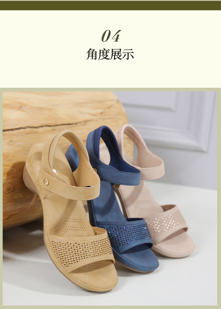 Rhinestone Wedge Sandal