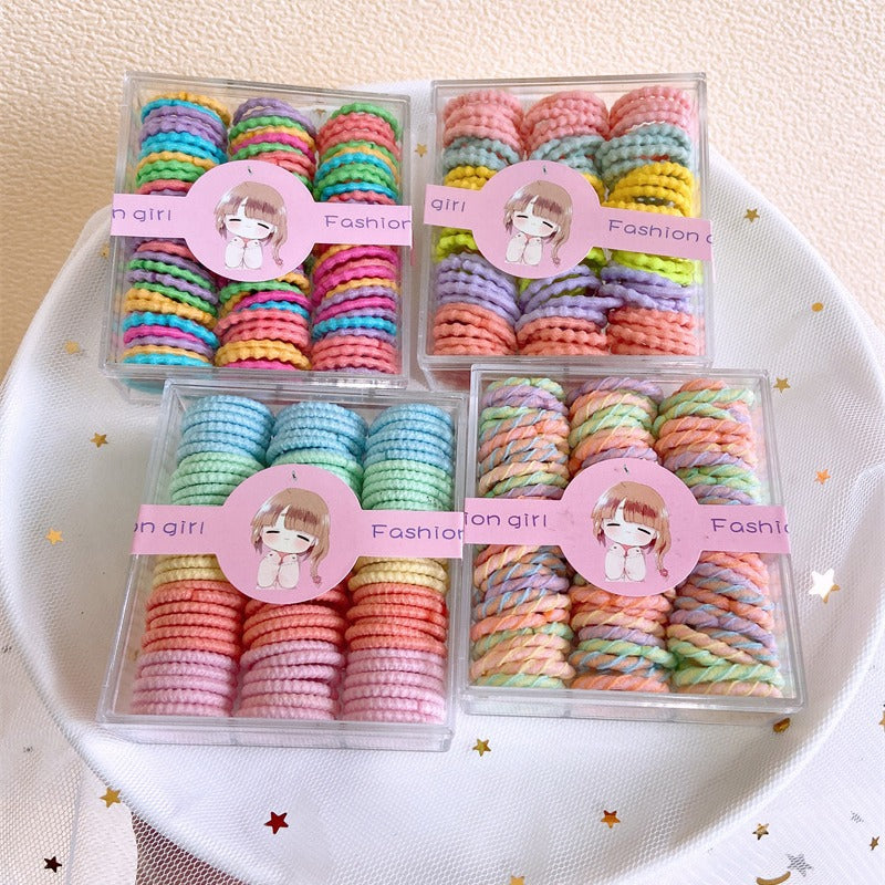 Rainbow Colourful Hair Ties Set – Box of 30