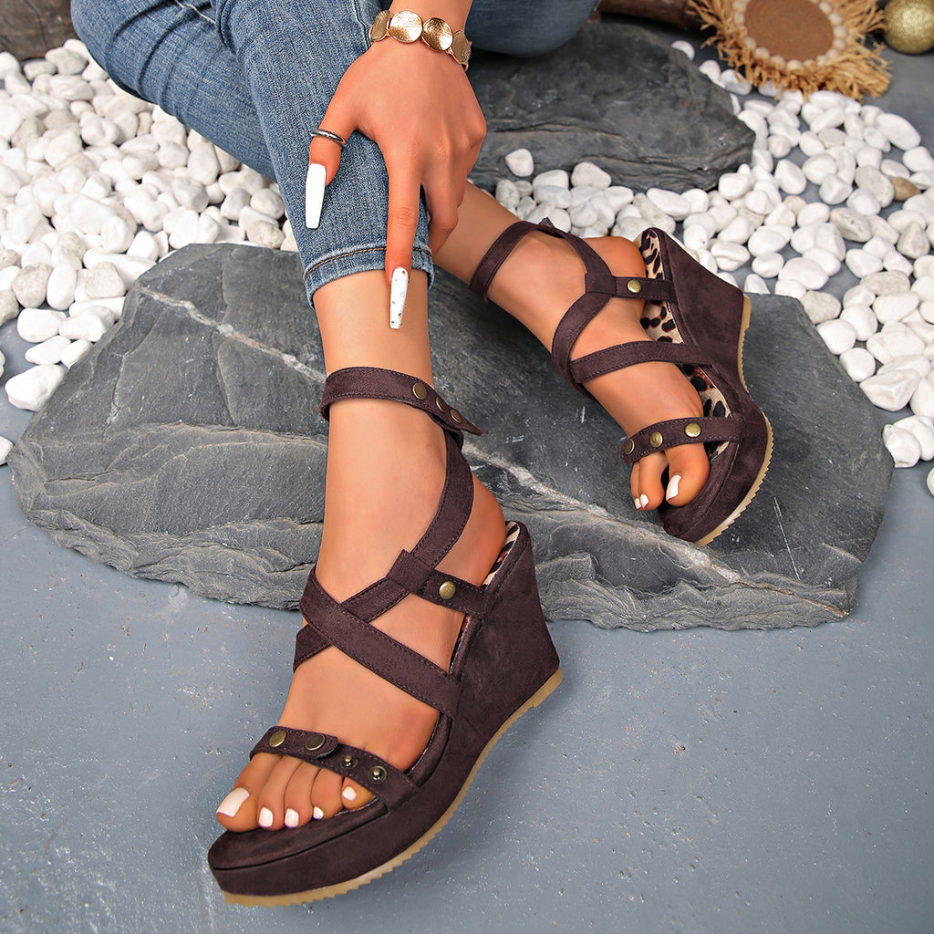 Women's Boho Multi-Strap Wedge Sandals