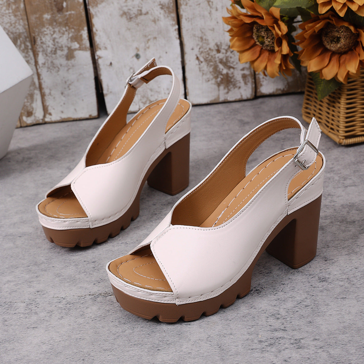 Crossover Bow Espadrille Block Heel Sandals