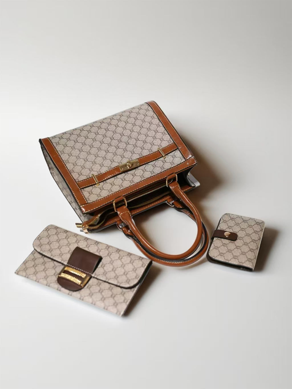 Monogram Tote Bag Set – 3-Piece