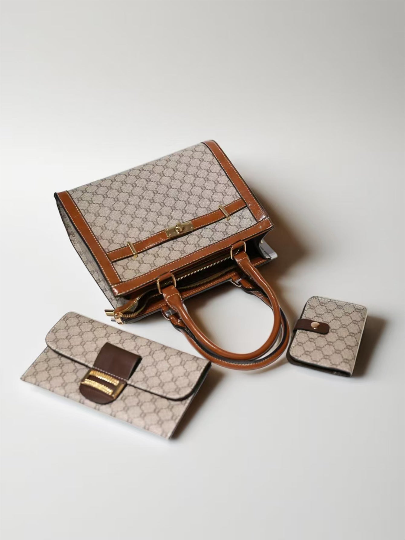 Monogram Tote Bag Set – 3-Piece
