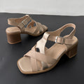 Women's Woven Cross-Strap Block Heel Sandals