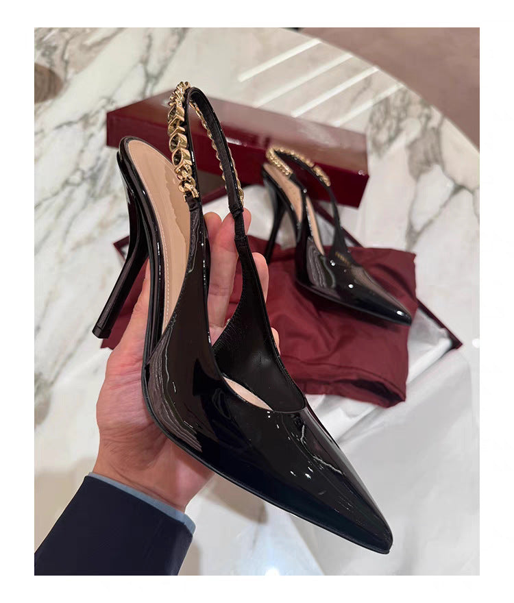 chain slingback stilettos