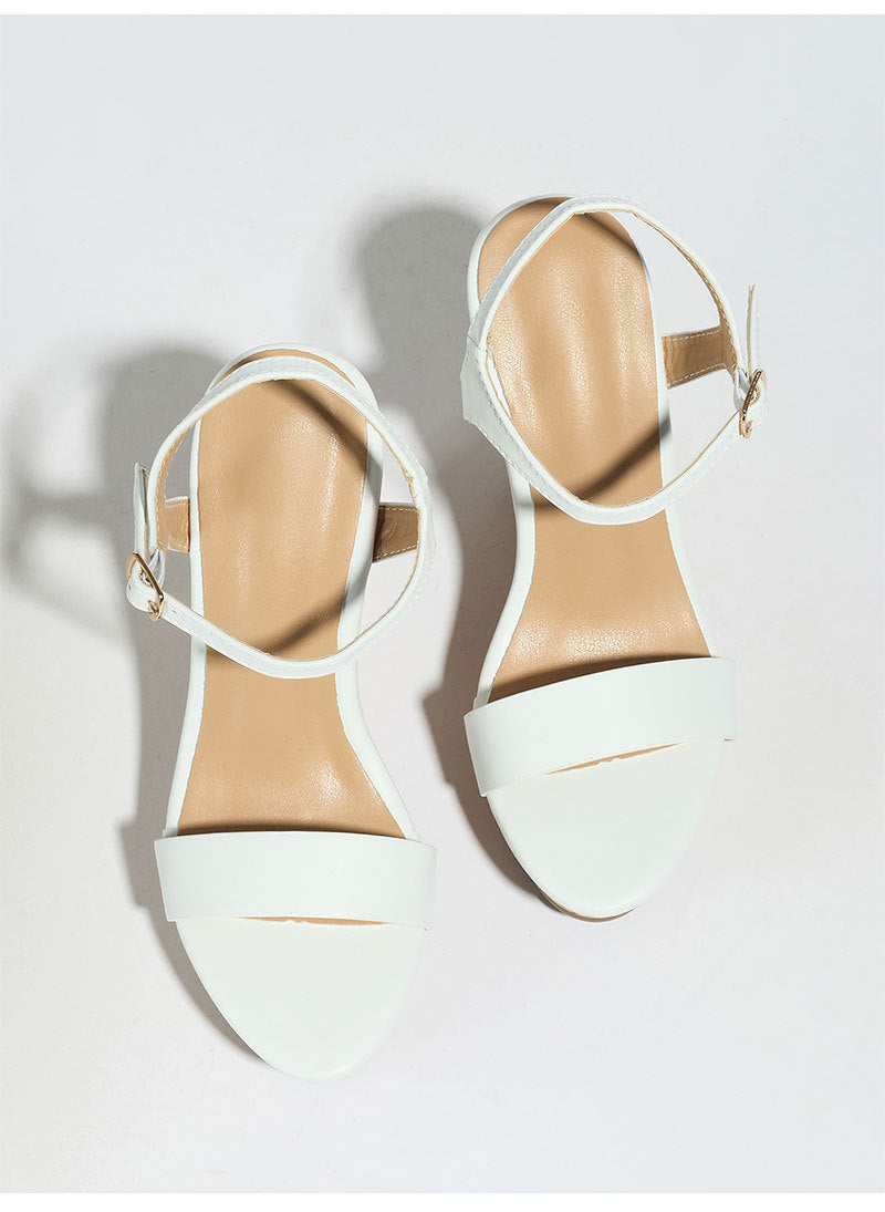 Ankle Strap Cork Wedge Sandals