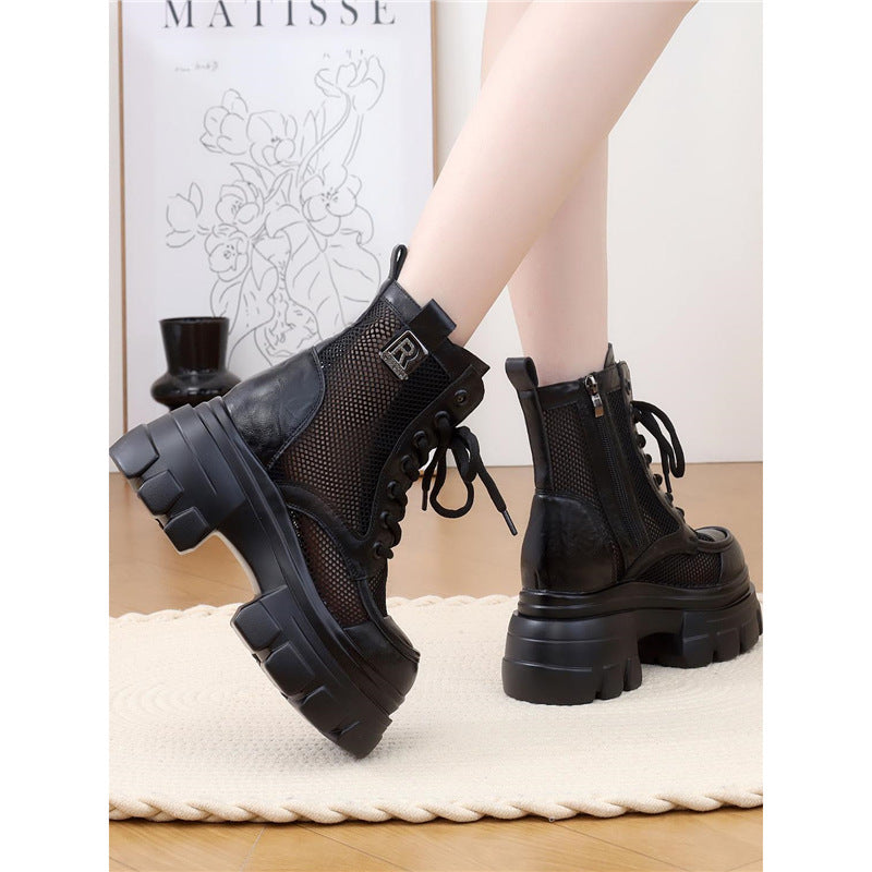 Women's Mesh Platform Combat Boots
