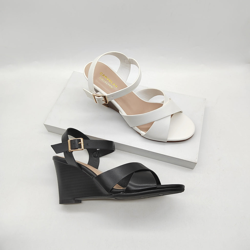 Braided Toe Band Low Wedge Sandal