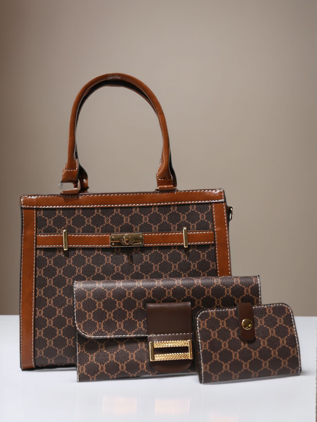 Monogram Tote Bag Set – 3-Piece