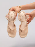 Peep-Toe Slingback Chunky Block Heel Sandals