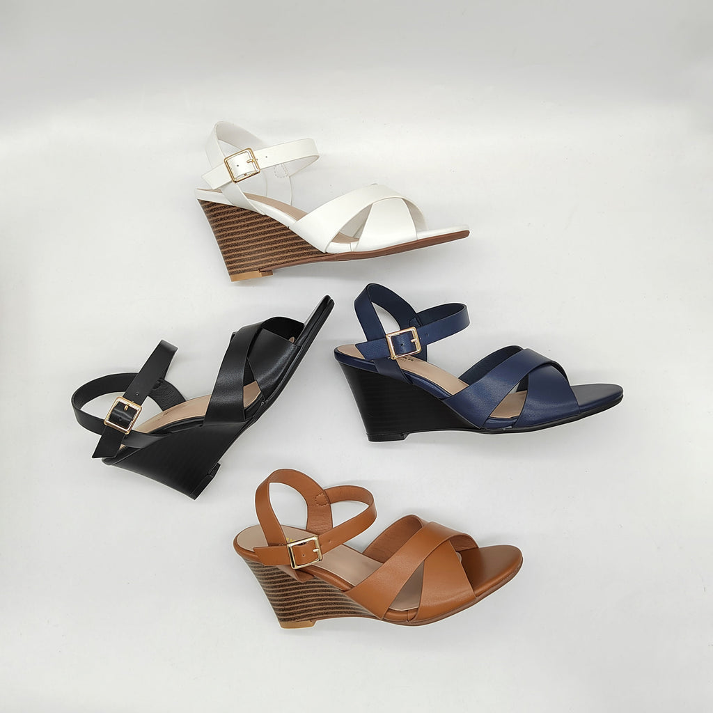 Braided Toe Band Low Wedge Sandal