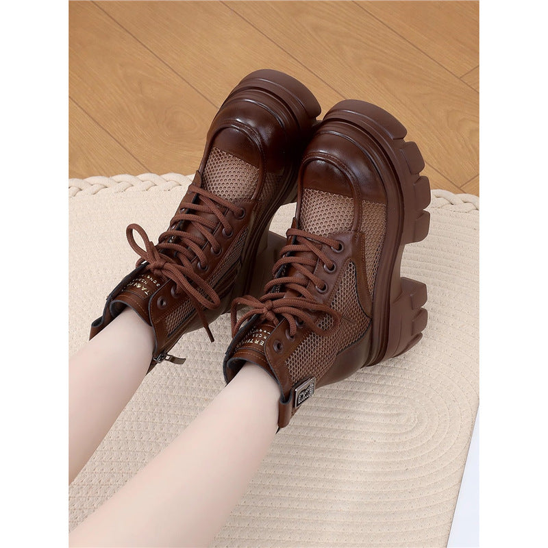 Women's Mesh Platform Combat Boots