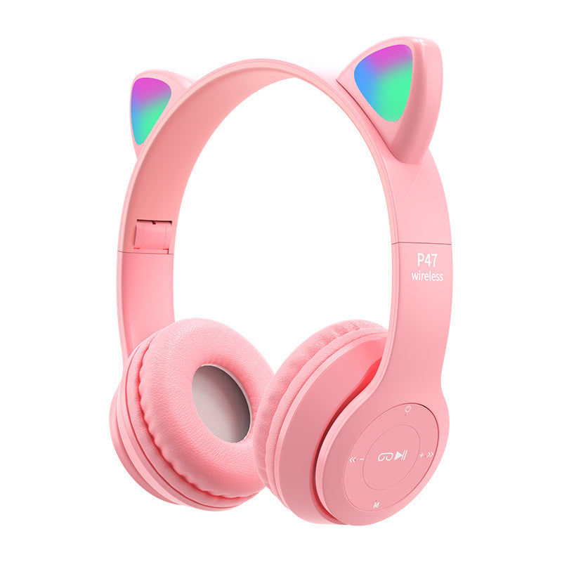 P47 Cat Ear LED Wireless Bluetooth Headphones