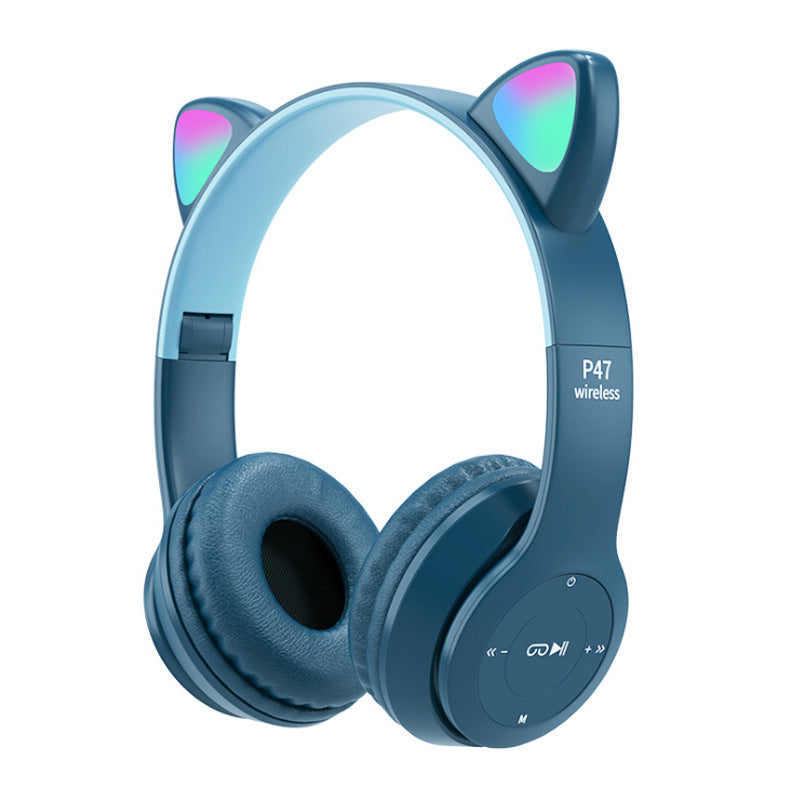 P47 Cat Ear LED Wireless Bluetooth Headphones