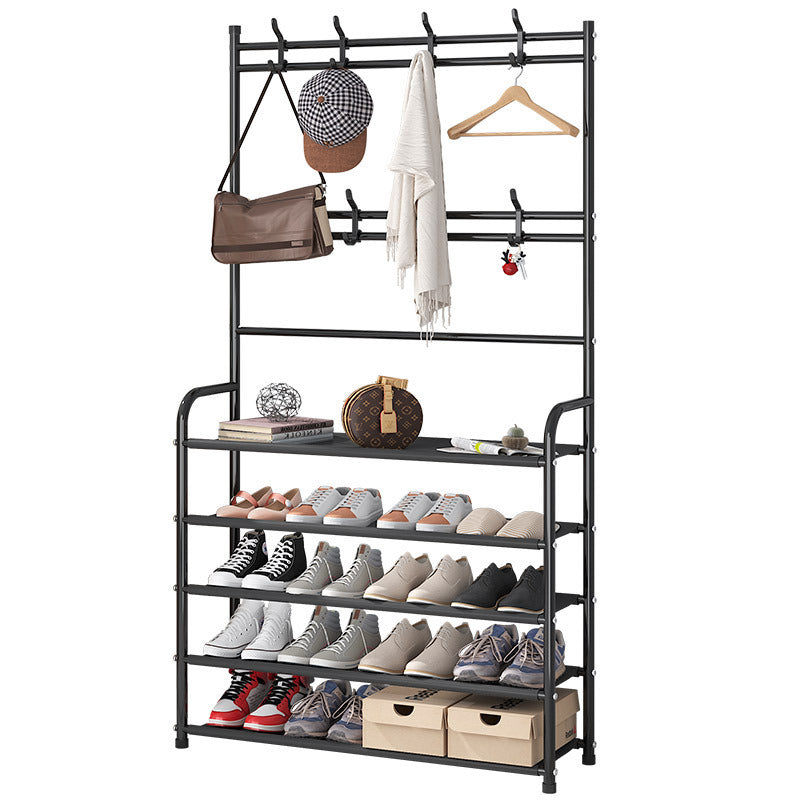 5-Tier Shoe Rack with Coat Hooks & Hat Stand