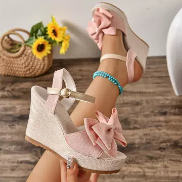 Bow Wedge Sandals