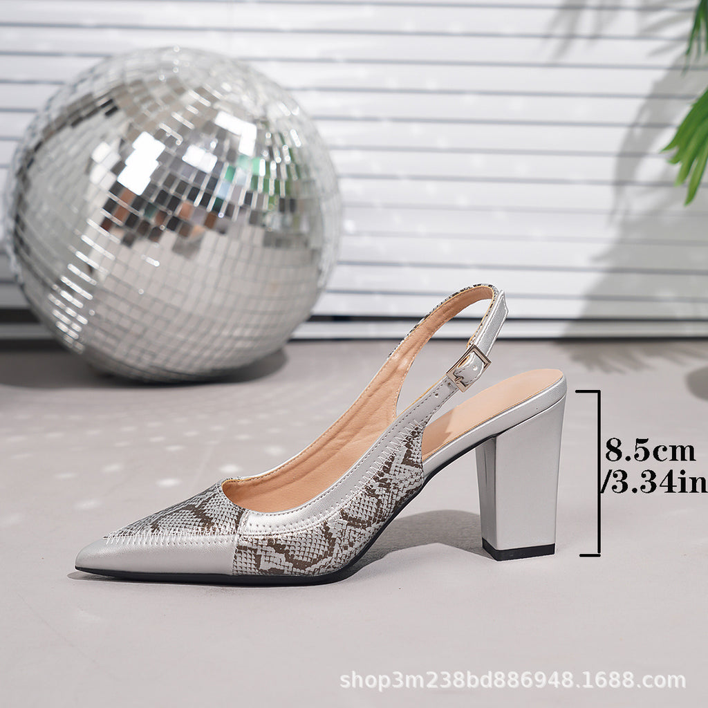 Two-Tone Suede Slingback Stiletto