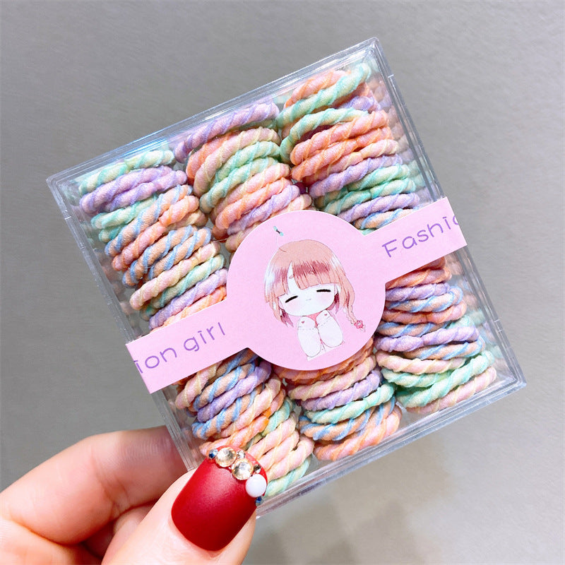 Rainbow Colourful Hair Ties Set – Box of 30