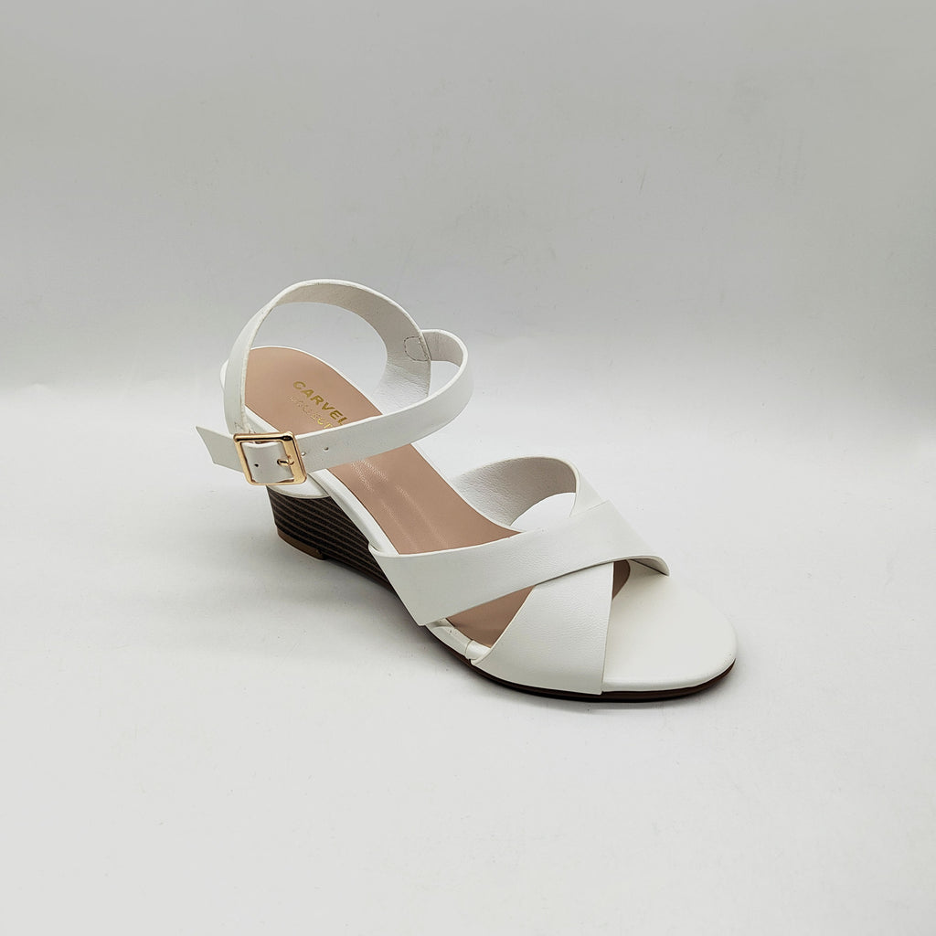 Braided Toe Band Low Wedge Sandal