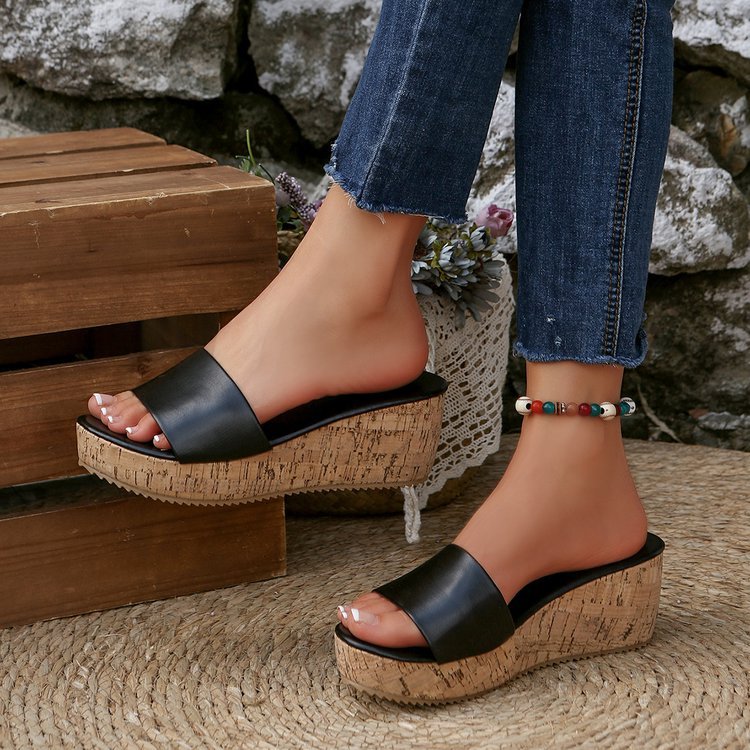 Single Band Cork Wedge Slides